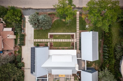 Residential landscape design aerial view 