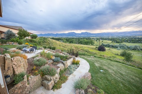 Residential landscape design backyard view
