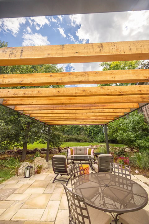 Residential landscape design patio pergola 14